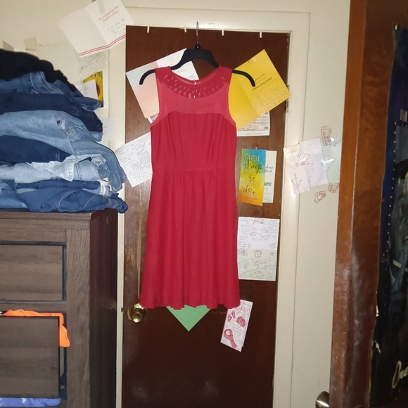 MAEVE by Anthropologie High neck Red Midi Dress XS - Picture 2 of 8